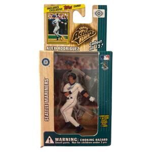 1999 Topps Action Flats Alex Rodriguez Figure & Card Set NIB
